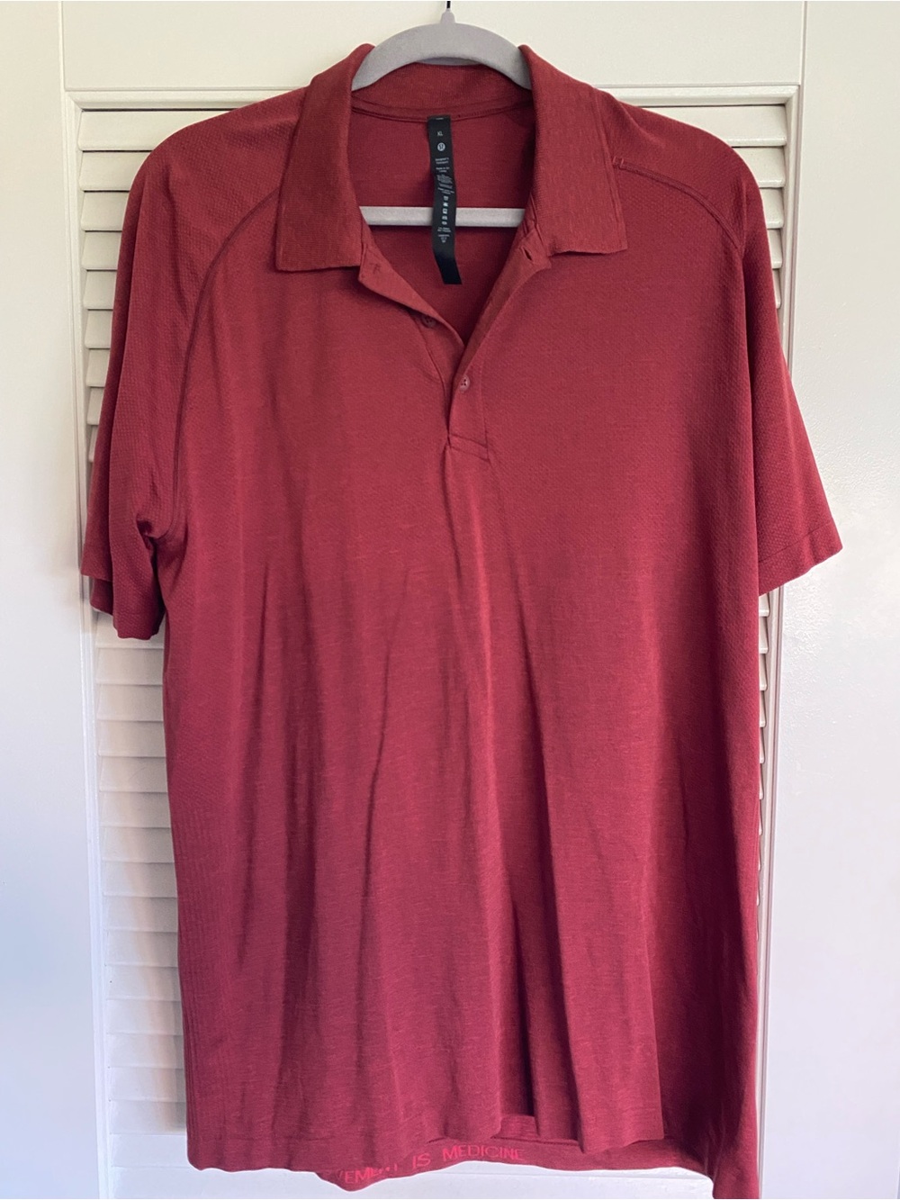 lululemon athletica Men's Brick Red Short-Sleeve Polo